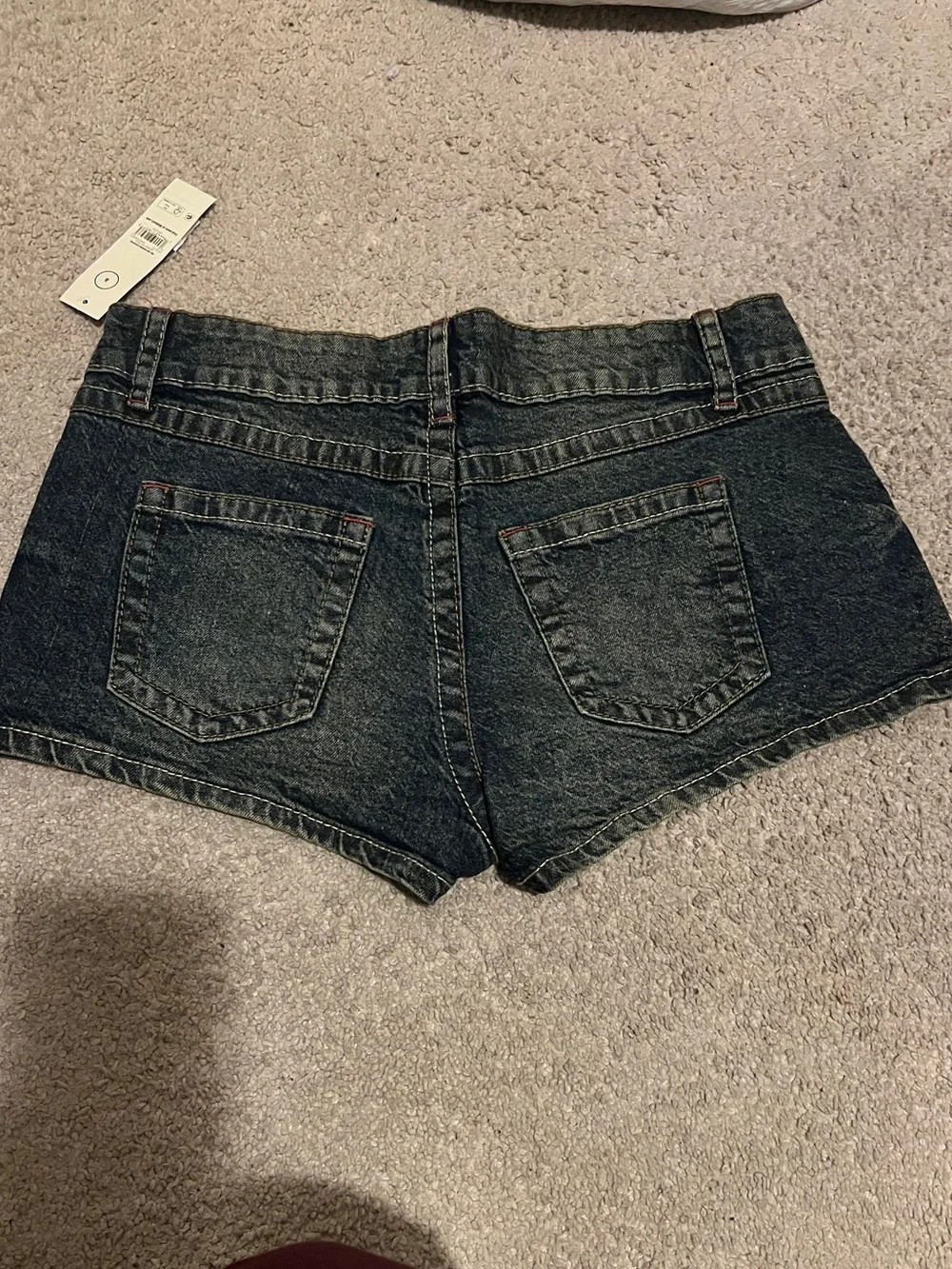 No Boundaries Black Washed Denim Shortie Shorts
